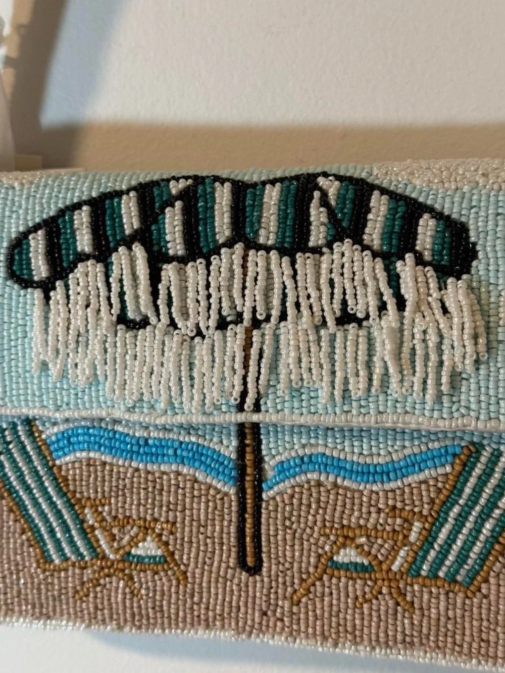 Beaded Beach Umbrella Shoulder Bag